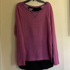 pink sweater black georgette back